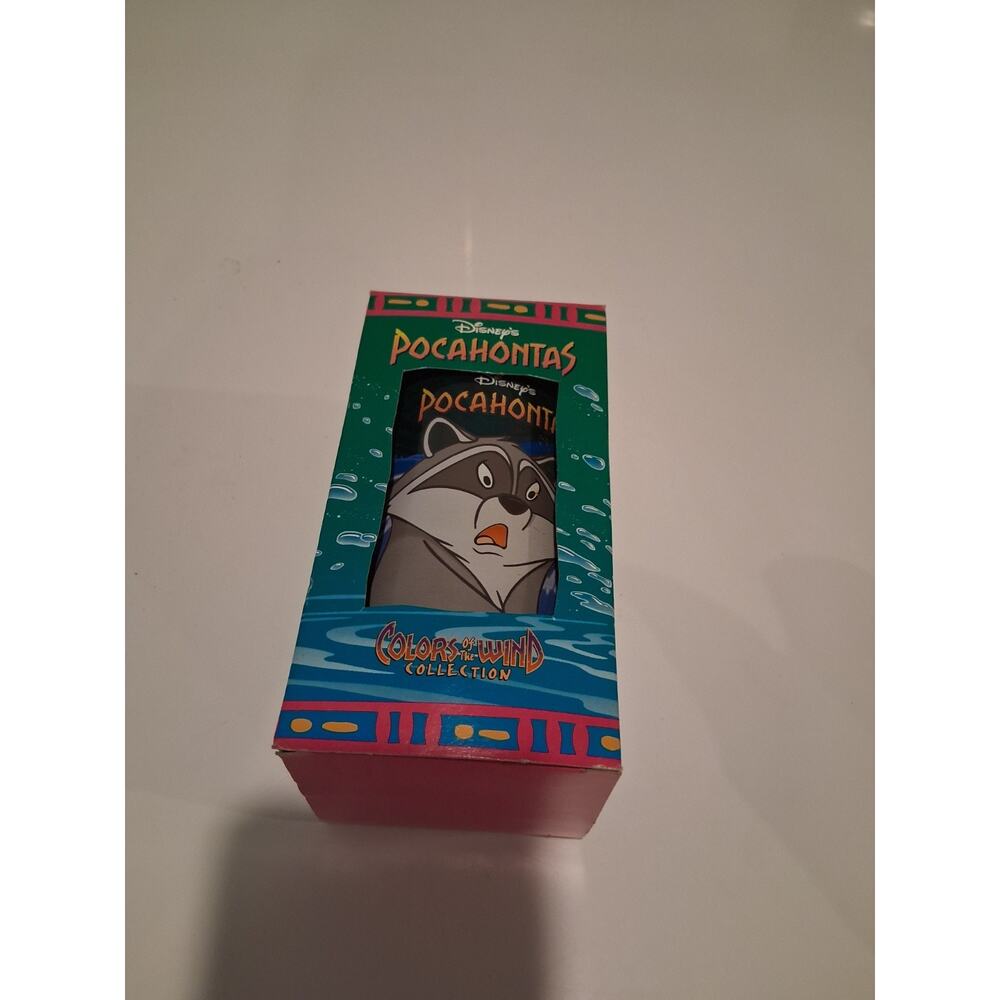 Vintage 1995 Disney Pocahontas Meeko Raccoon Burger King Glass Cup NIB - Picture 6 of 8